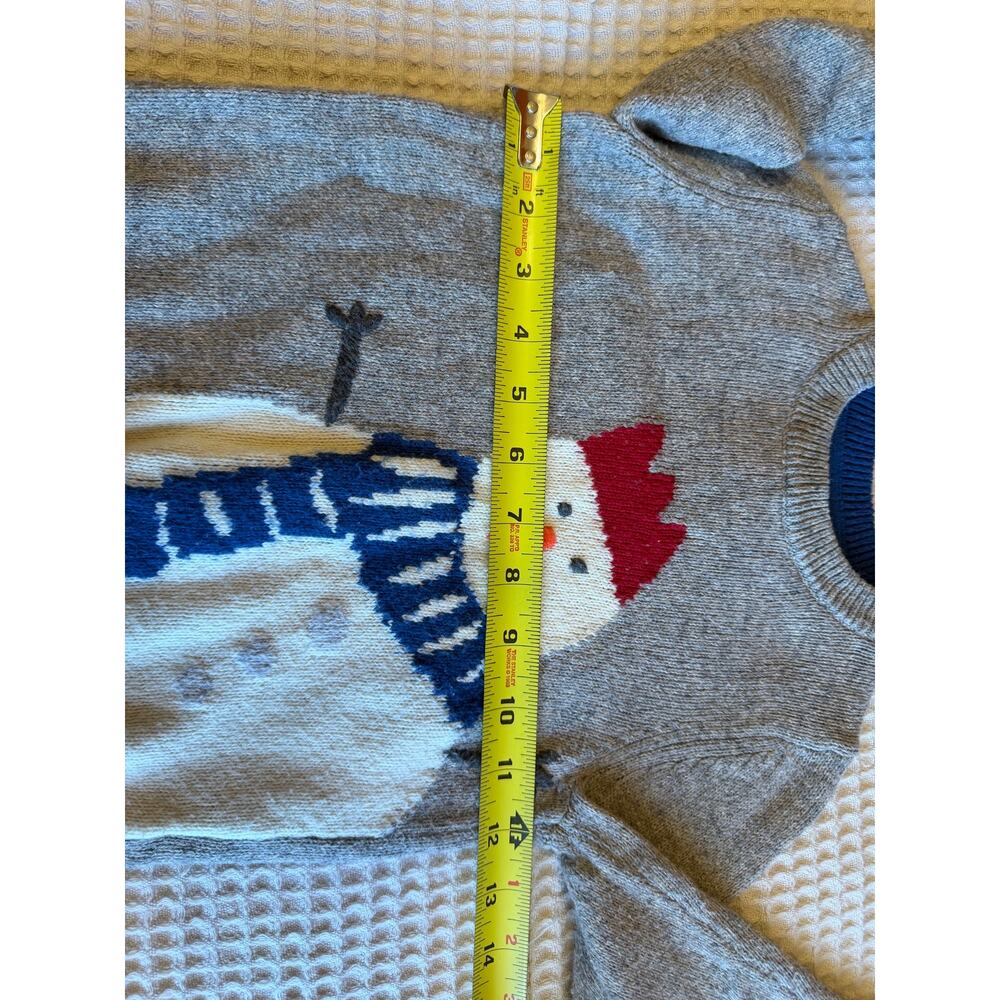 Mini Boden Kidcore Children's Gray Snowman Holiday Sweater 2-3 Years - Picture 6 of 10